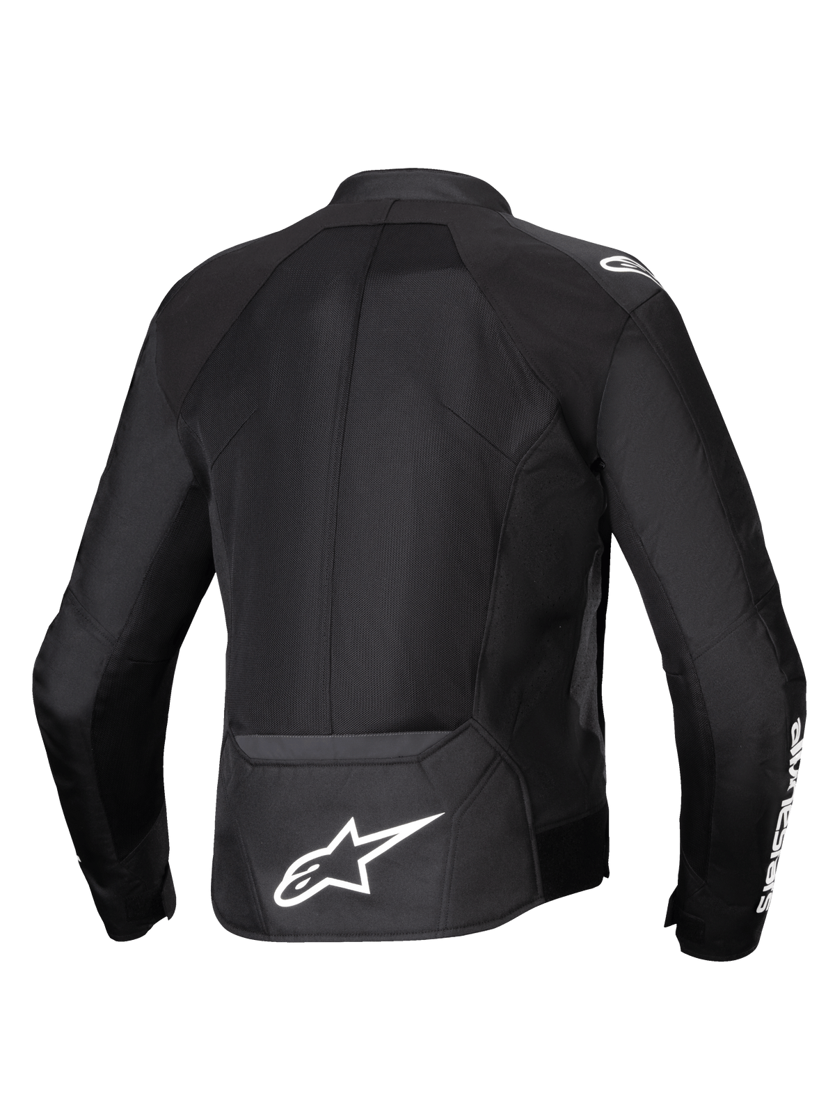 Alpinestars Viper Air V4, blouson de moto pour homme, noir, textile avec maille ventilée, vue de dos avec logo Astars blanc.