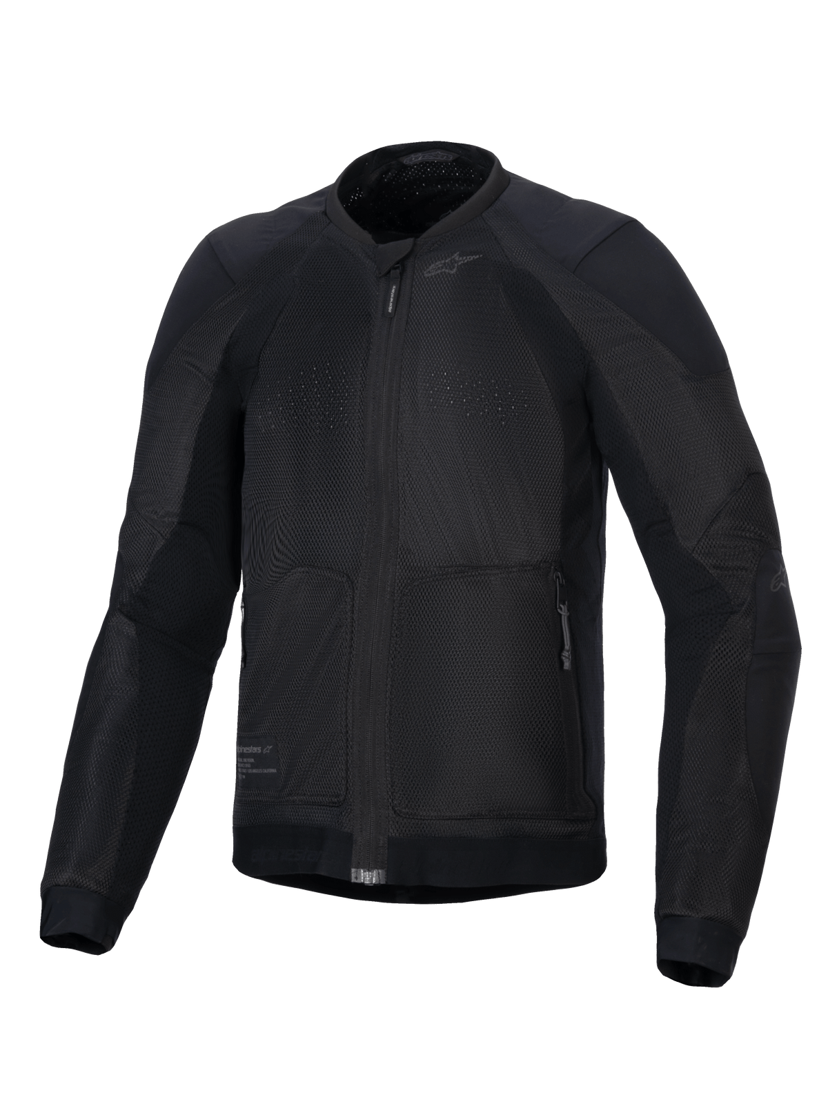 Veste Alpinestars Troop-Air, veste de moto urbaine pour homme, noire, maille textile respirante, certifiée CE avec protections Nucleon Flex Plus.