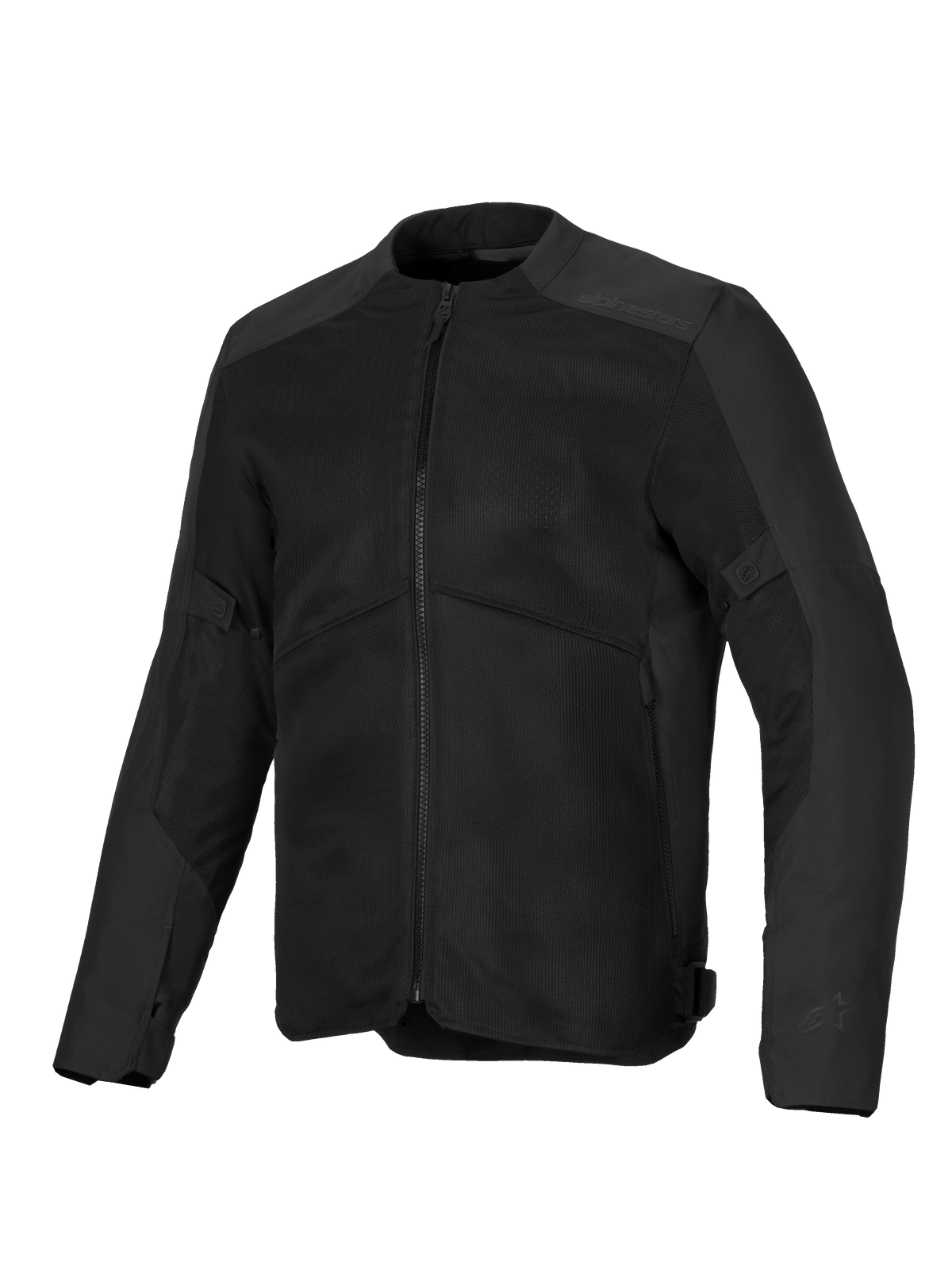 Veste Alpinestars C-1 Air, veste de moto noire avec larges panneaux de ventilation en maille, châssis en poly-tissu 450D, marquage discret embossé sur les épaules, design urbain contemporain pour la conduite par temps chaud