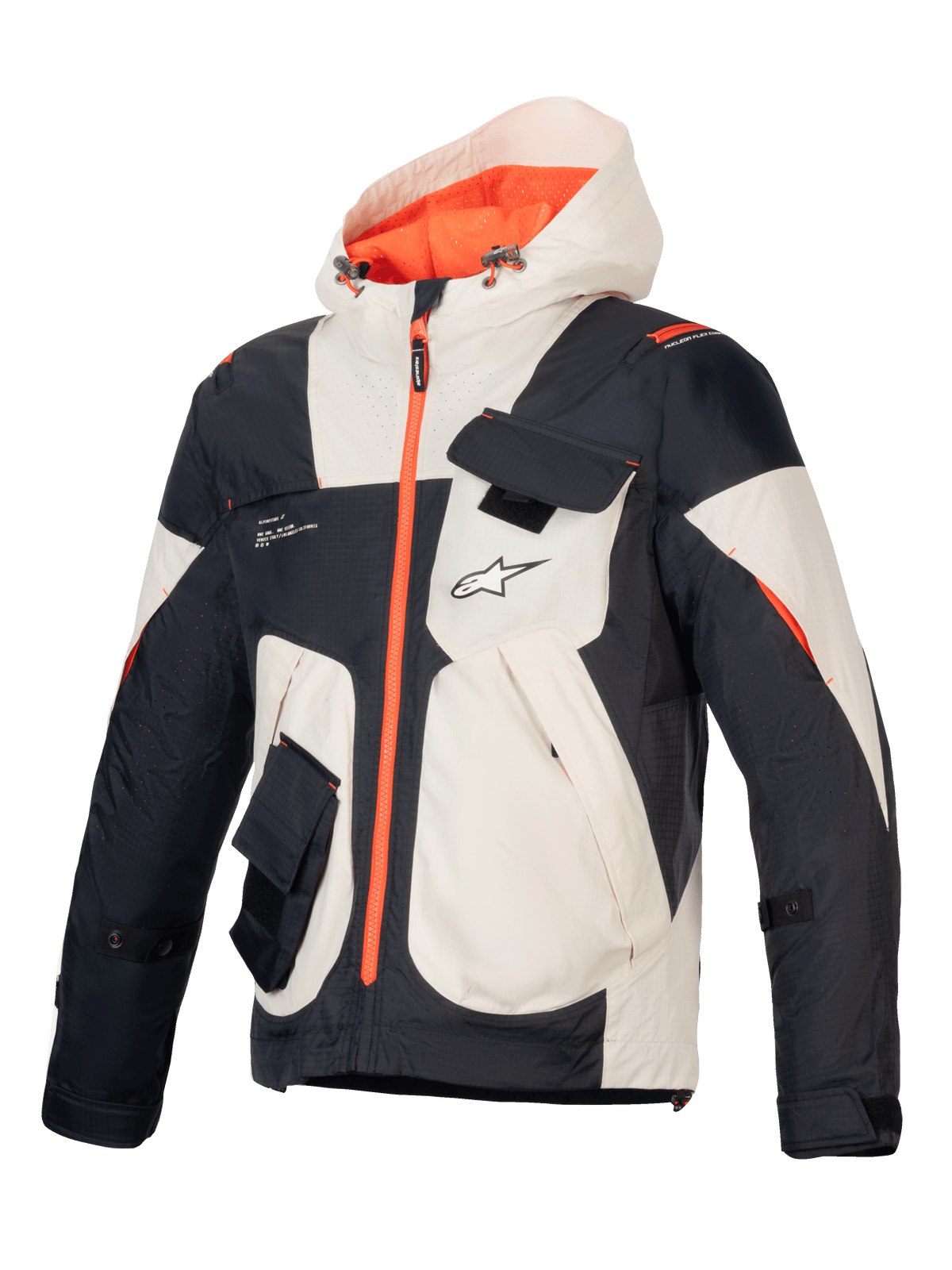 Alpinestars Mogress Air, veste de moto urbaine homme, noire, amande et orange, ripstop ventilé avec perforations laser.