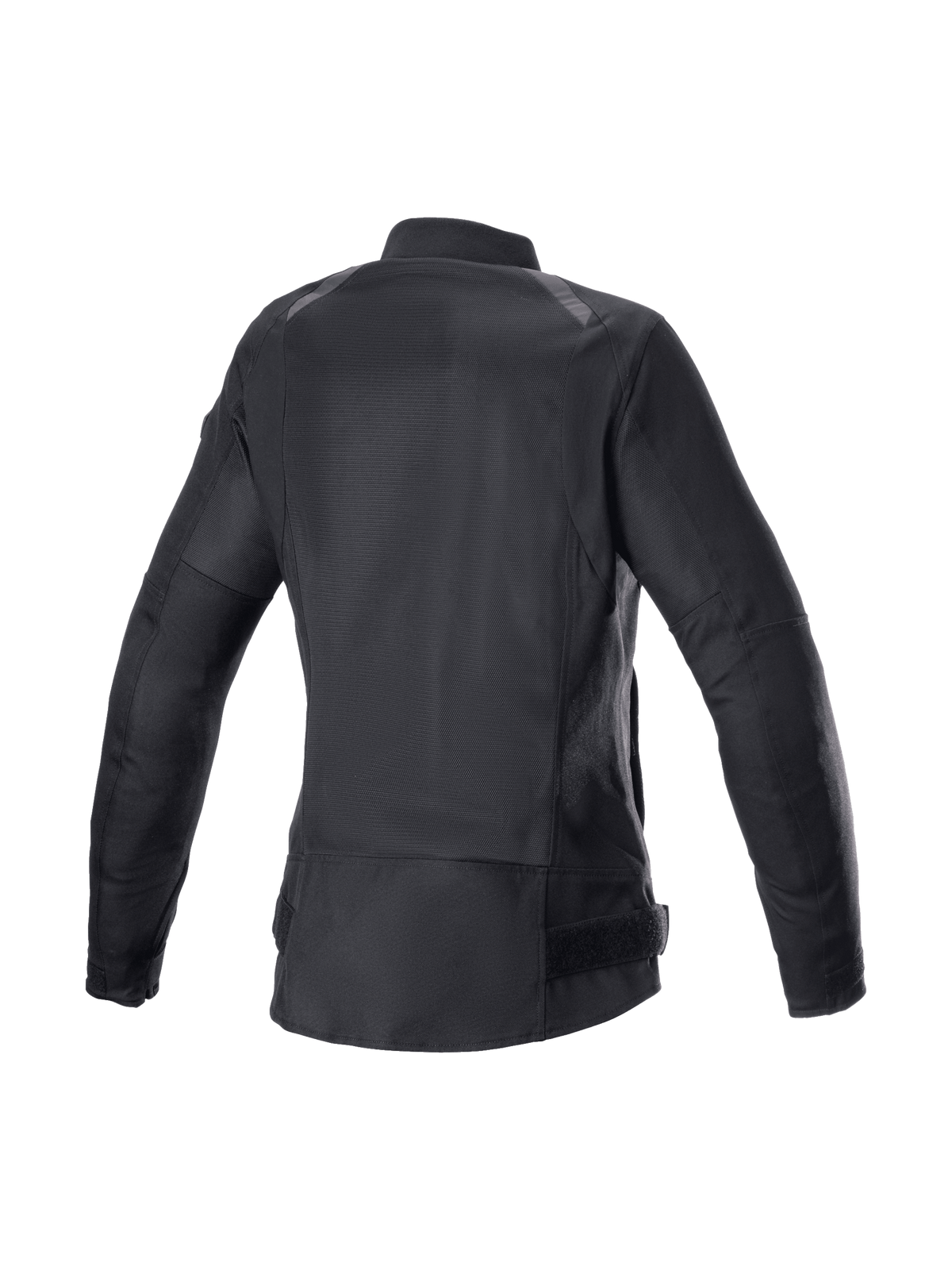 Veste Air Eloise V2 d'Alpinestars, blouson de moto textile noir pour femme, vue de dos avec maille ventilée et dos allongé.