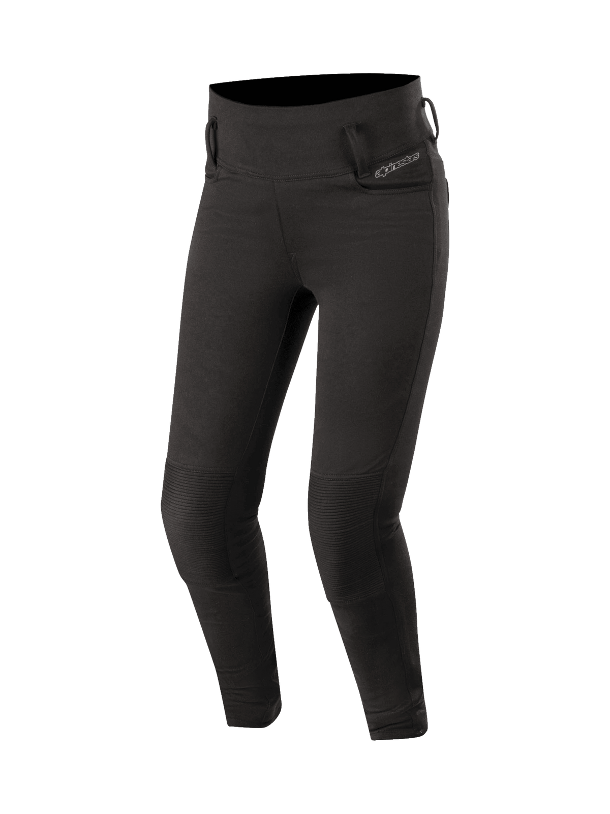 Alpinestars Leggings Banshee pour femme, noirs, pantalon moto urbain stretch avec protections genoux certifiées CE.