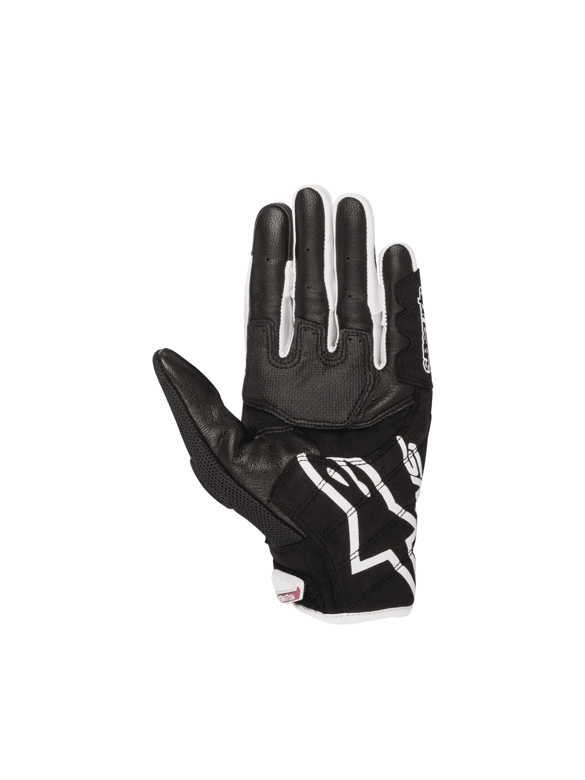 Alpinestars Stella SMX-2 Air Carbon V2, gants de moto pour femme, noirs et blancs, paume en cuir avec mesh 3D.