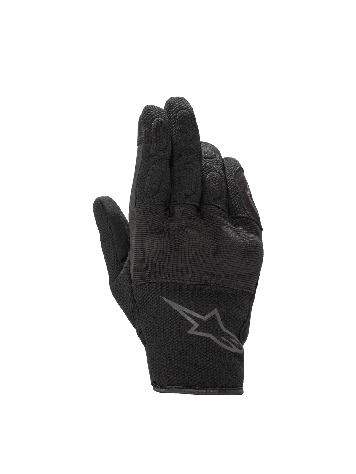 Alpinestars Stella S-Max Drystar, gants de moto imperméables pour femme, noirs et gris anthracite, mélange de cuir et maille extensible avec protection rigide des articulations.