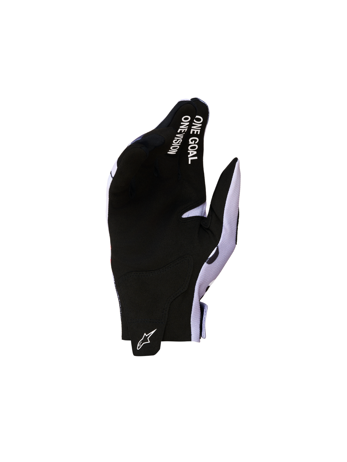 Alpinestars Gants Radar Junior, gants de motocross pour enfant, noirs et gris cendré, paume en suède synthétique avec inscription One Goal One Vision, équipement de performance tout-terrain