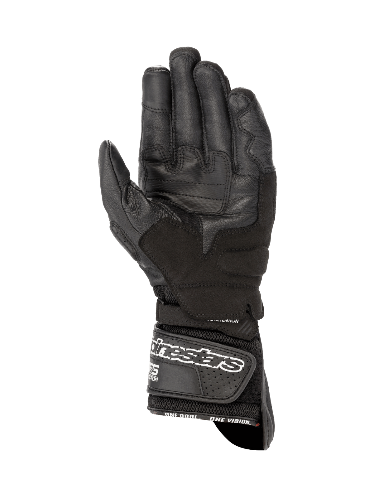 Alpinestars gants SP-8 V3 Air, gants de moto racing noirs, paume en cuir renforcé et mesh, manchette longue