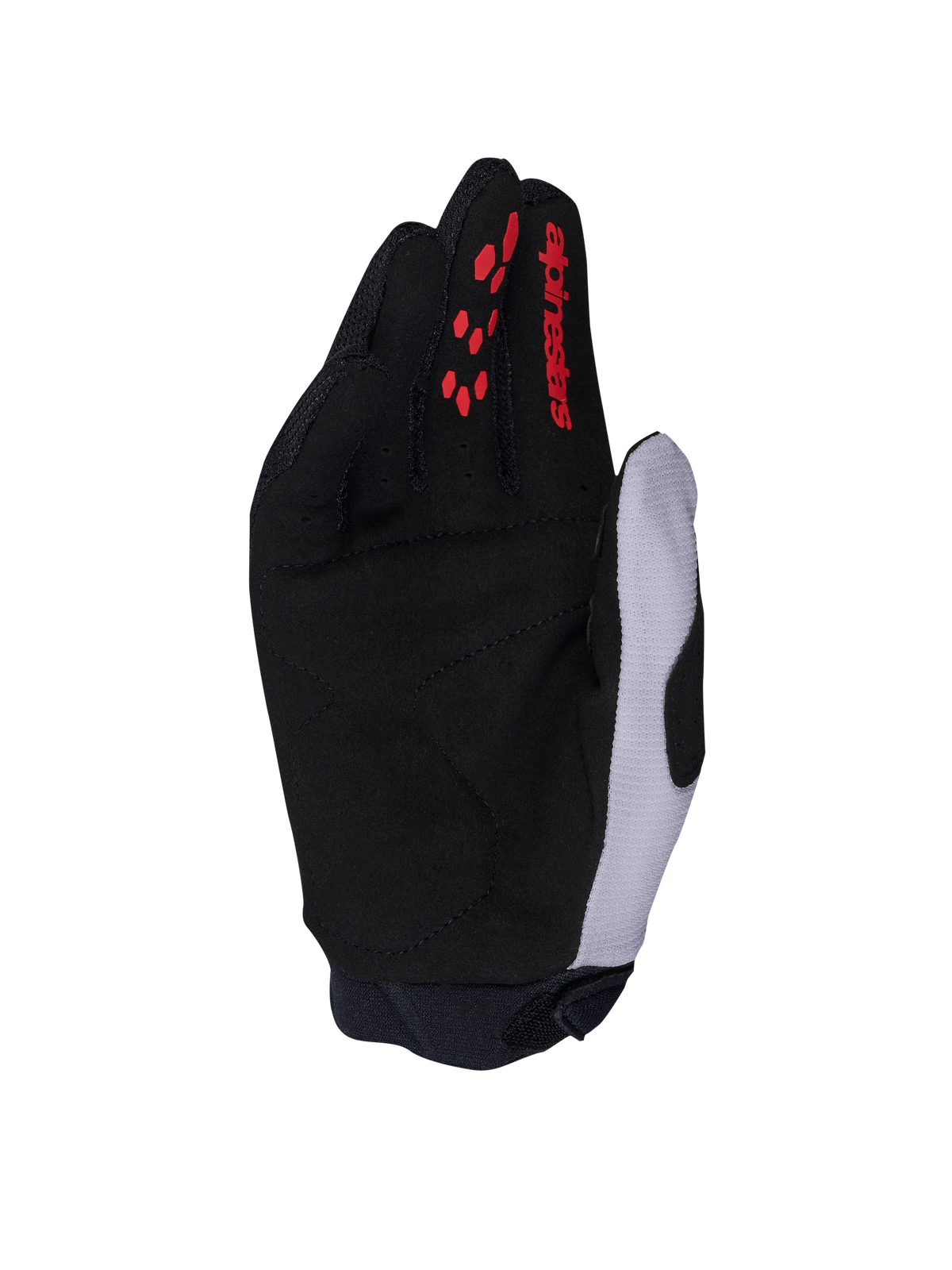 Alpinestars Full Bore V2, gants de moto motocross, noirs et lilas clair, paume en suède synthétique renforcée, grips rouges