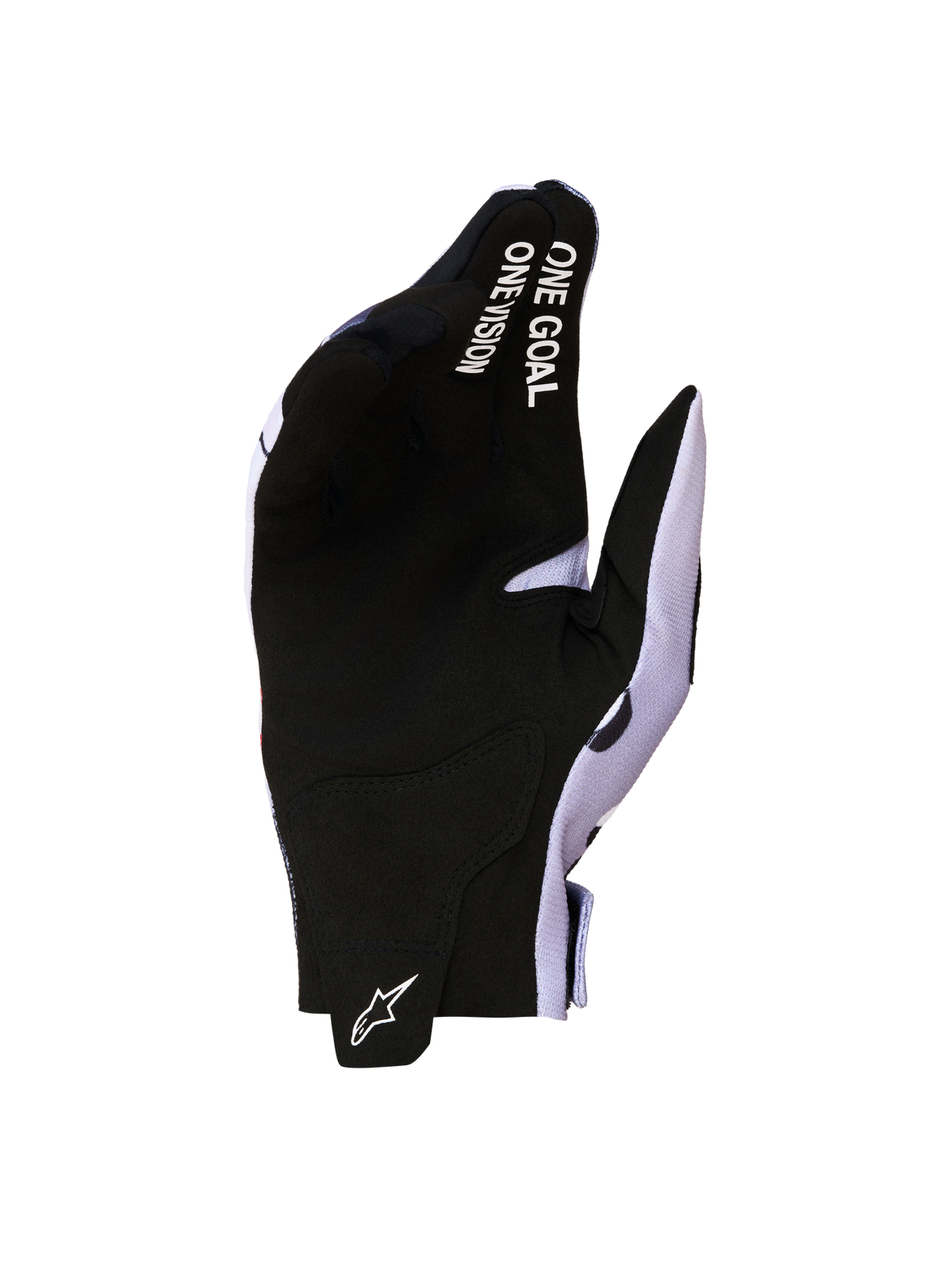 Alpinestars Gants Radar 2027, gants de motocross noirs et gris, paume en suède synthétique et logo One Goal One Vision
