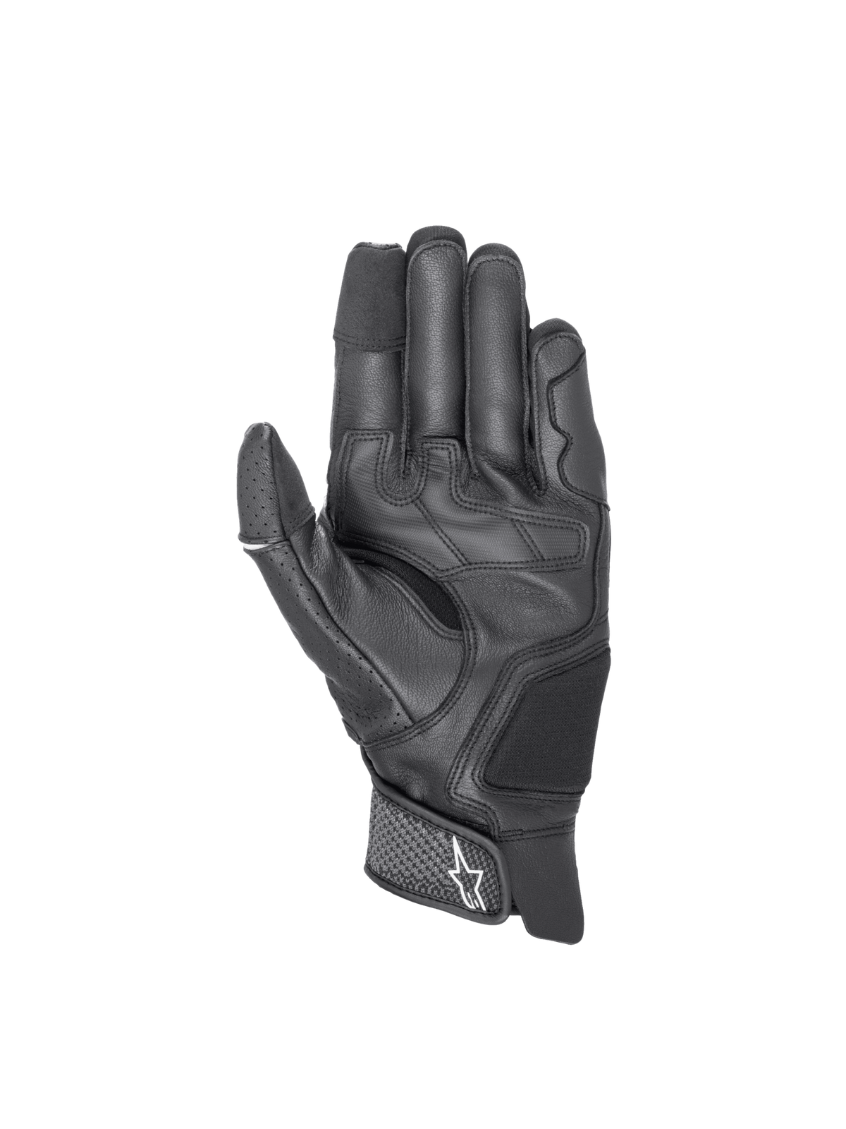Alpinestars Gants Sport Morph, gants de moto noirs en cuir et textile, compatibles avec les écrans tactiles, manchette courte.