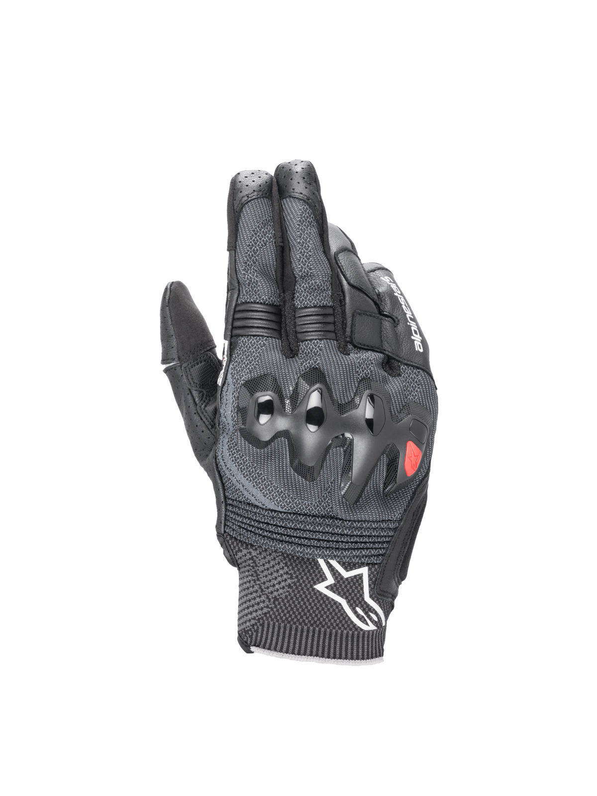 Alpinestars Gants Sport Morph, gants de moto racing pour homme, noirs et gris, technologie MorphTech Weave, protection des articulations et logo blanc.