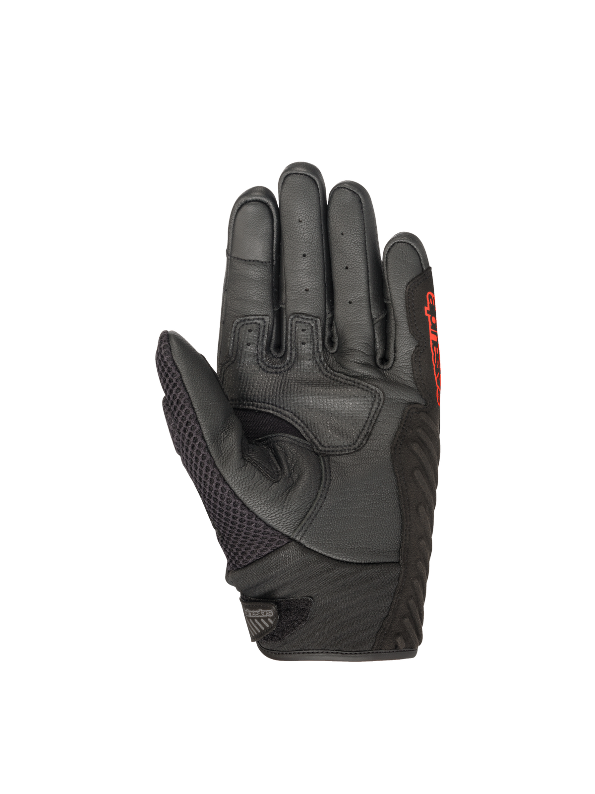 Alpinestars SMX-1 Air V2, gants de moto noirs et rouges avec paume en cuir renforcée pour la route, certifiés CE.