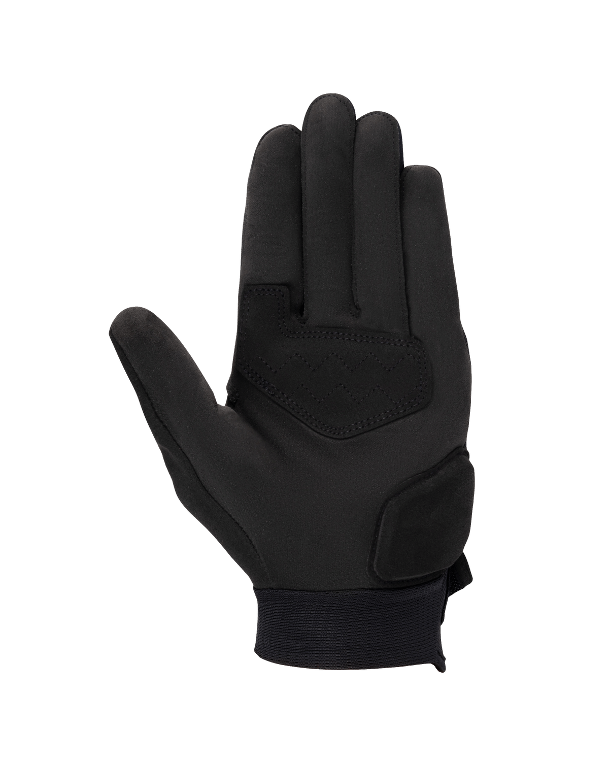 Alpinestars Stated Women's Gloves, Black, palm view featuring synthetic suede construction, reinforced palm and thumb for abrasion resistance, sleek urban motorcycle design