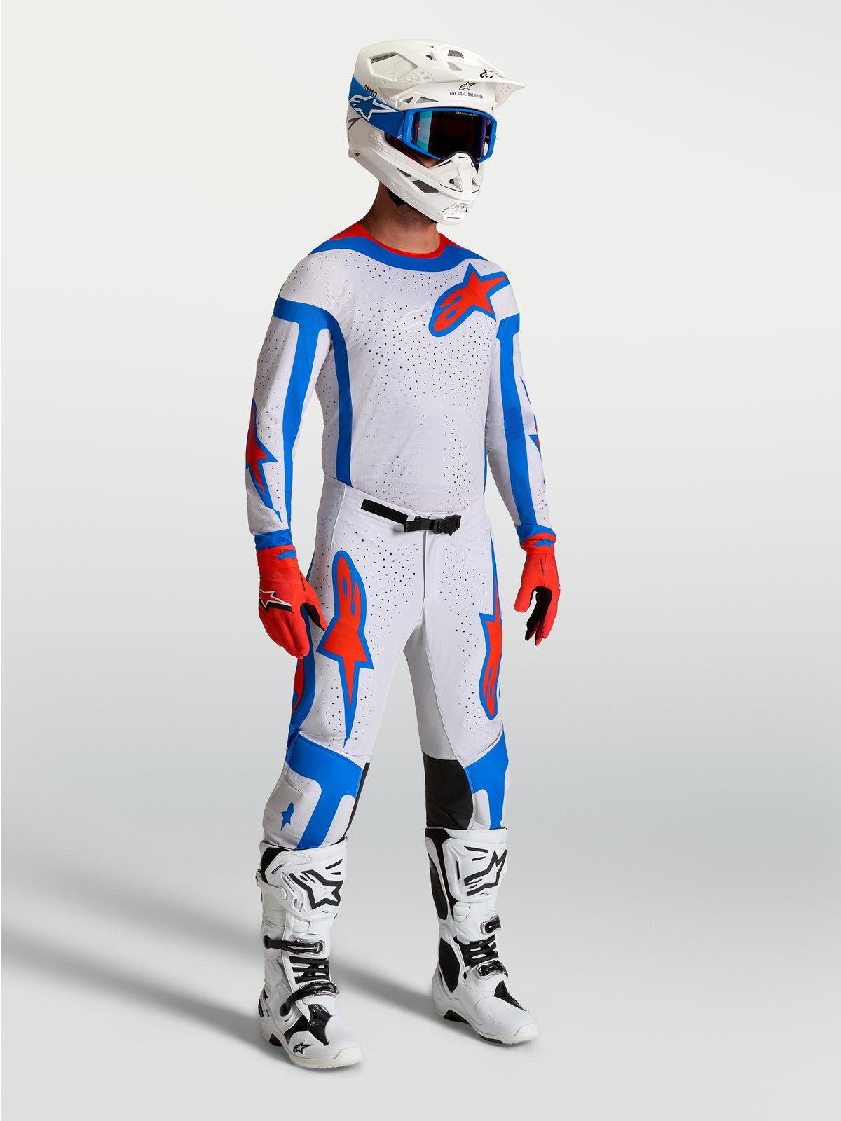 Alpinestars Supertech Vesta, pantalons de motocross pour homme, lilas clair et rouge cardinal, coupe athlétique respirante