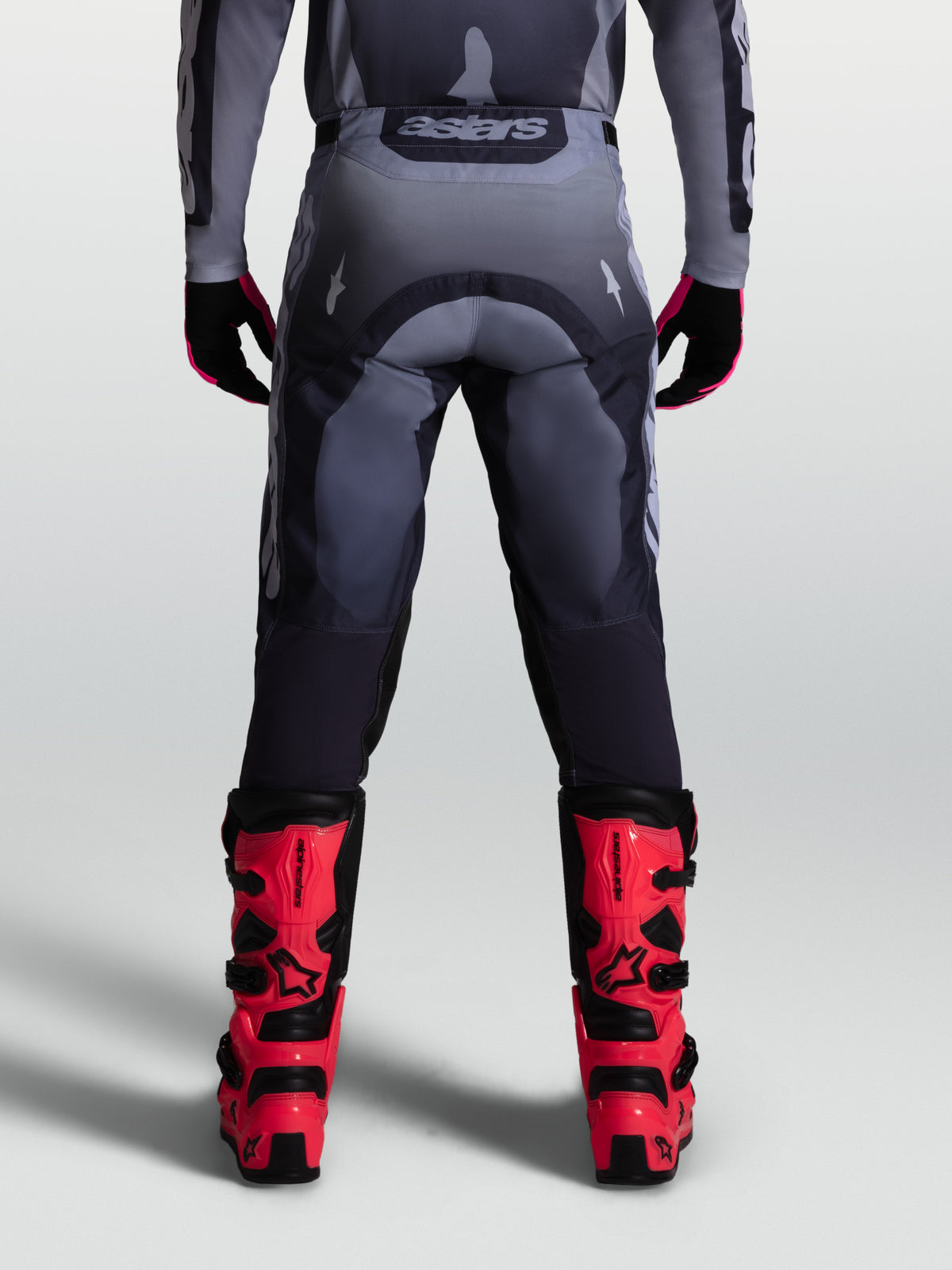 Alpinestars pantalon Racer Amber, pantalon de motocross pour homme, gris et gris foncé, poly-tissu 600D durable, vue de dos