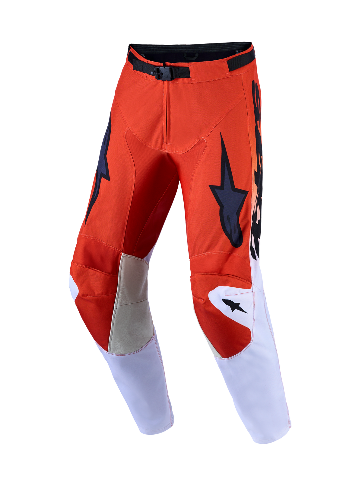 Alpinestars Racer Amber 2027, pantalon de motocross pour homme, rouge cardinal et lilas clair, renforts aux genoux en cuir