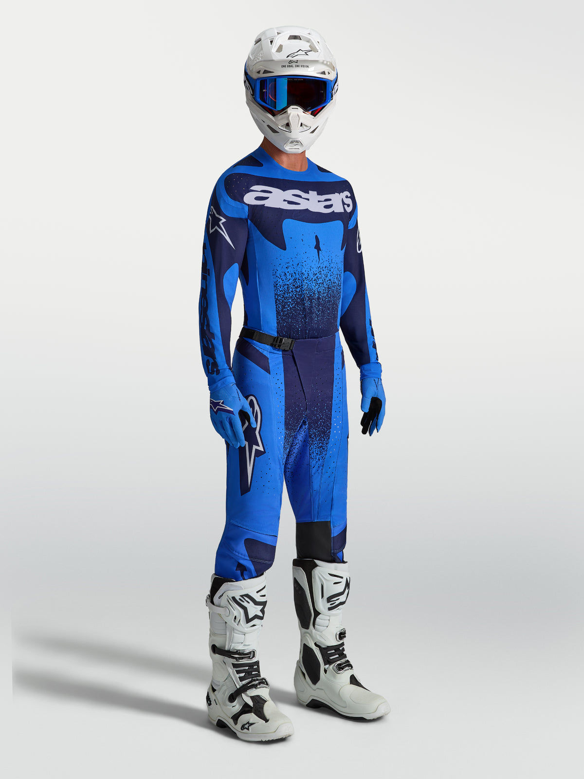 Alpinestars Techstar Swan, maillot et ensemble de motocross pour homme, bleu UCLA et bleu foncé, équipement tout-terrain