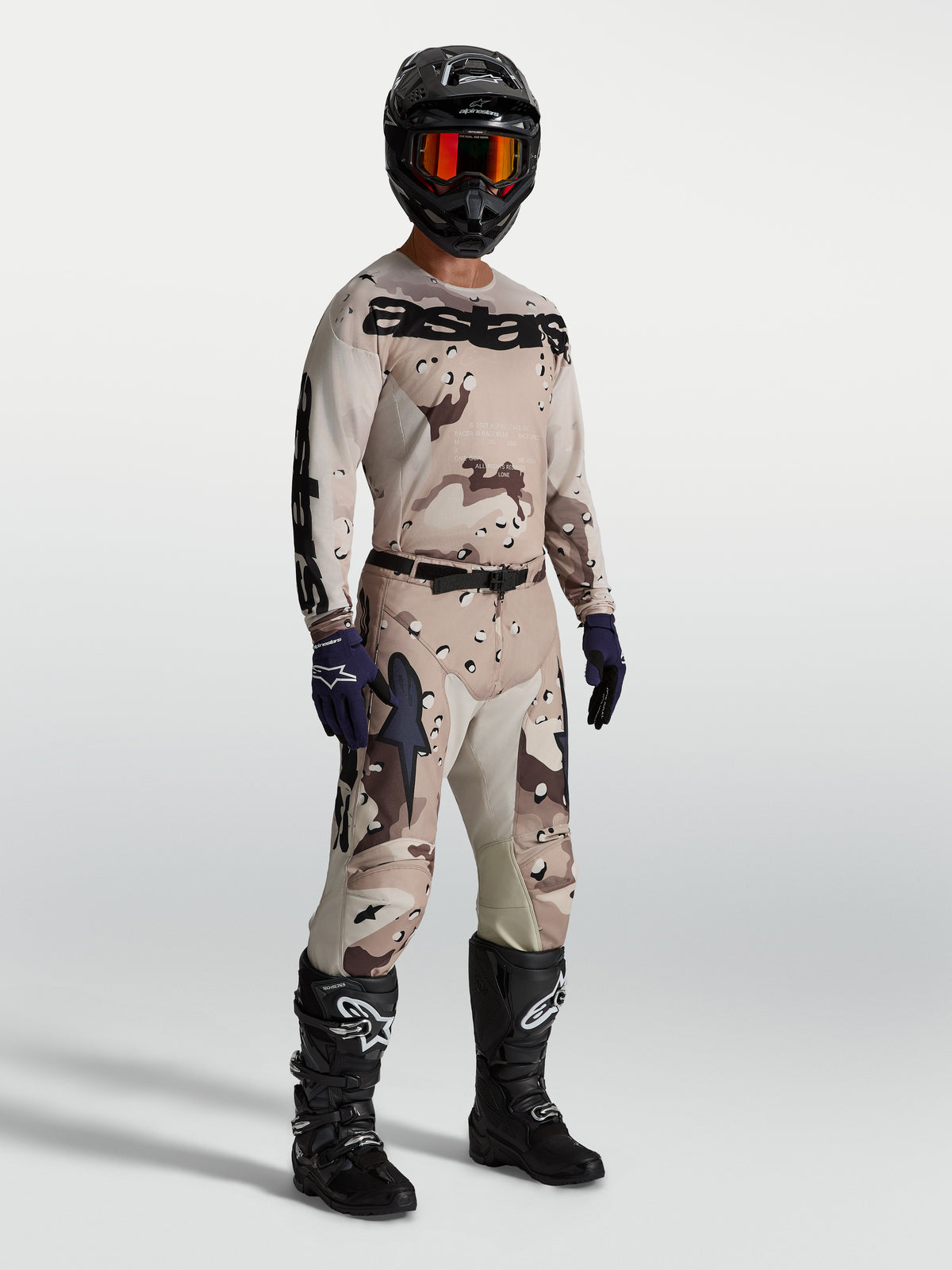 Alpinestars maillot Racer Lone, maillot de motocross pour homme, camouflage désert et noir, construction légère et respirante