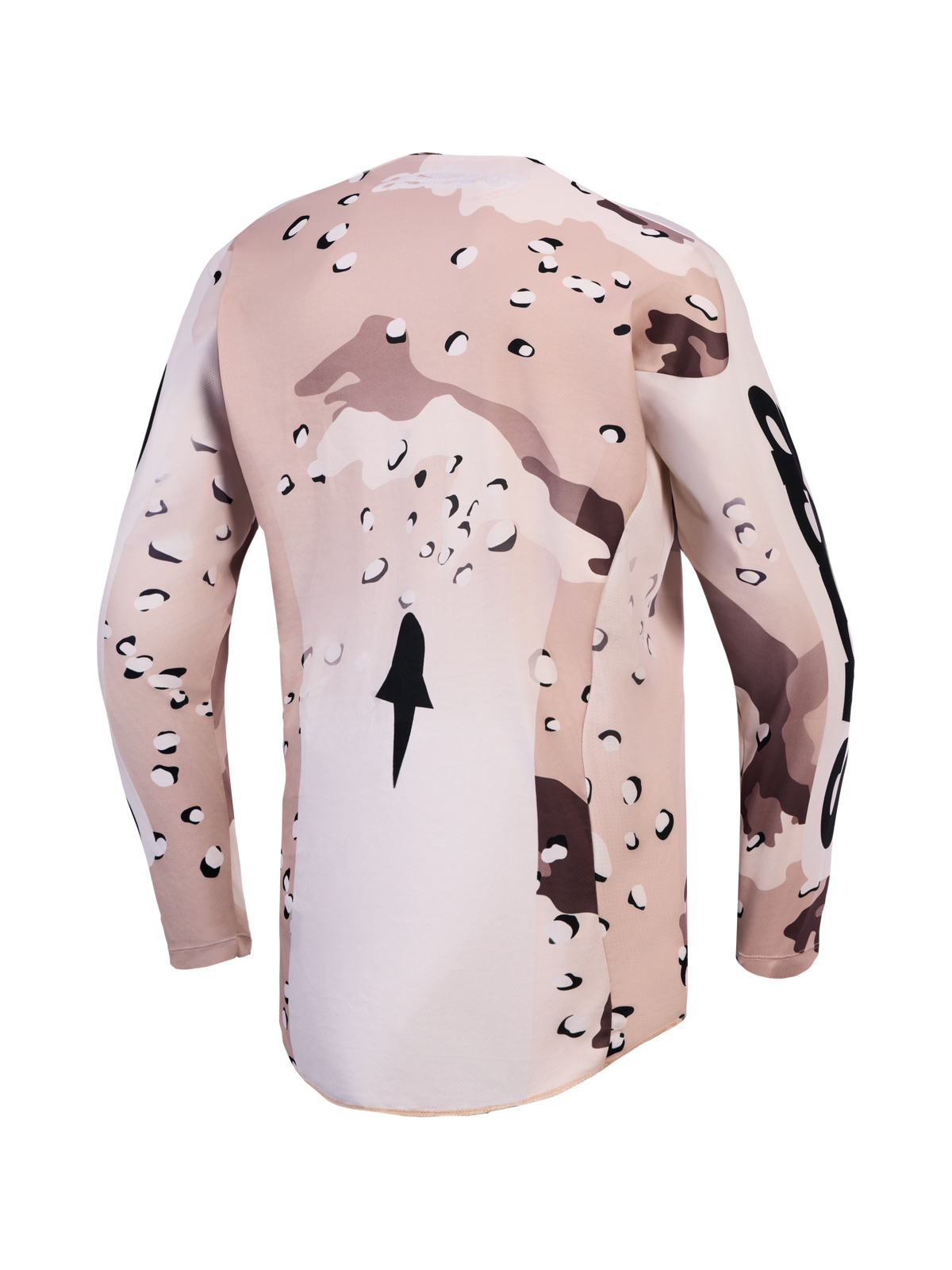 Alpinestars Maillot Racer Lone, maillot de motocross pour homme, camo désert et noir, vue de dos avec ourlet arrière allongé