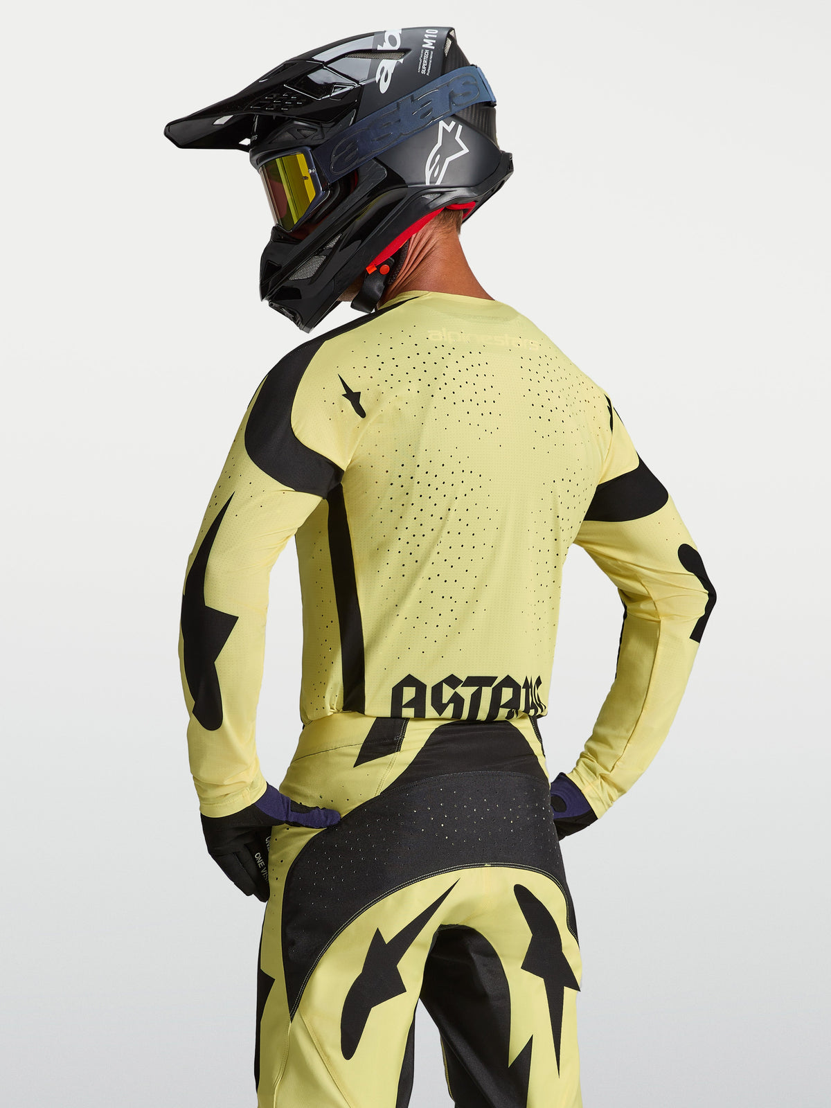 Alpinestars Techstar Atrox Jersey, Motocross Racing, Men's Yellow and Black Jersey with laser perforations.