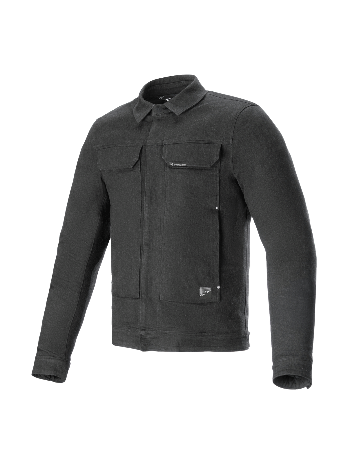 Alpinestars Veste Garage, blouson de moto urbain homme, gris fumée, denim extensible, protections certifiées CE niveau 1.