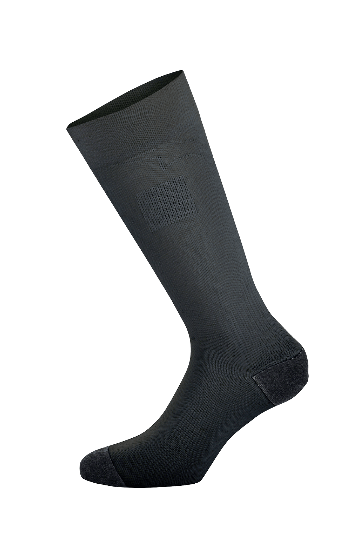 Chaussettes Alpinestars ZX V4, chaussettes de course automobile noires, construction technique sans couture, longueur mi-mollet avec zones de compression côtelées et talon et pointe renforcés, matériau en aramide ignifuge pour le sport automobile