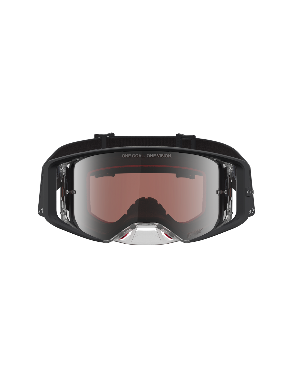 Alpinestars Masque Supertech Cloak, masque de motocross pour course, noir et argenté avec lentille miroir en polycarbonate.