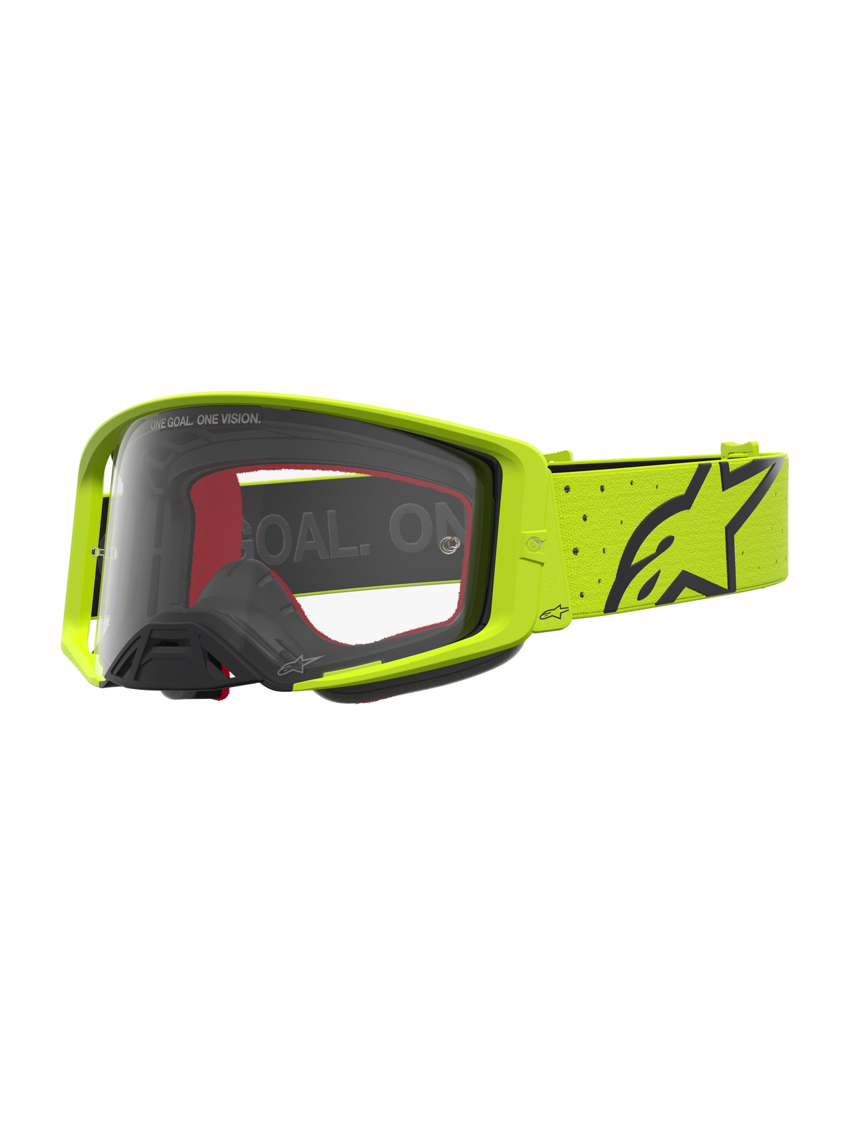 Alpinestars masque Supertech Vesta, masque de motocross pour homme, jaune fluo et noir, lentille claire pour la compétition.