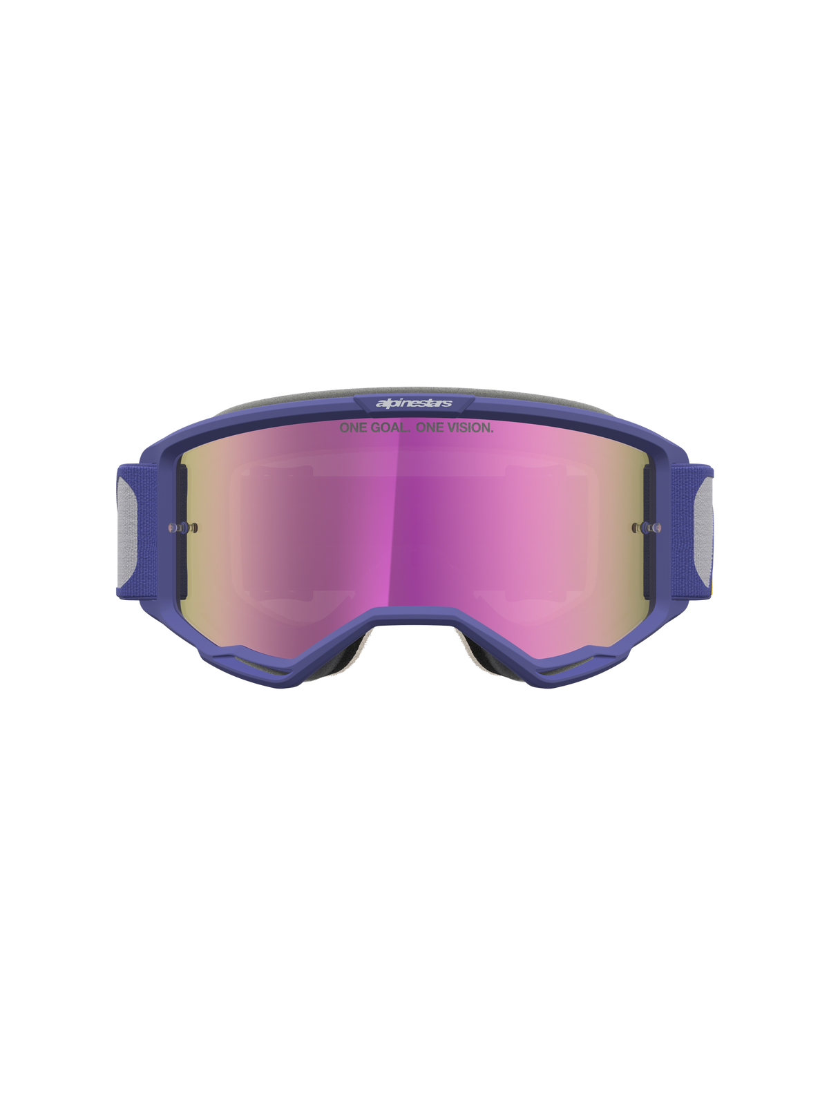 Alpinestars Vision 5 Drag, masque de motocross pour homme, monture violette A-FLEX et lentille miroir rose, système de ventilation RAM-AIR, idéal pour le tout-terrain
