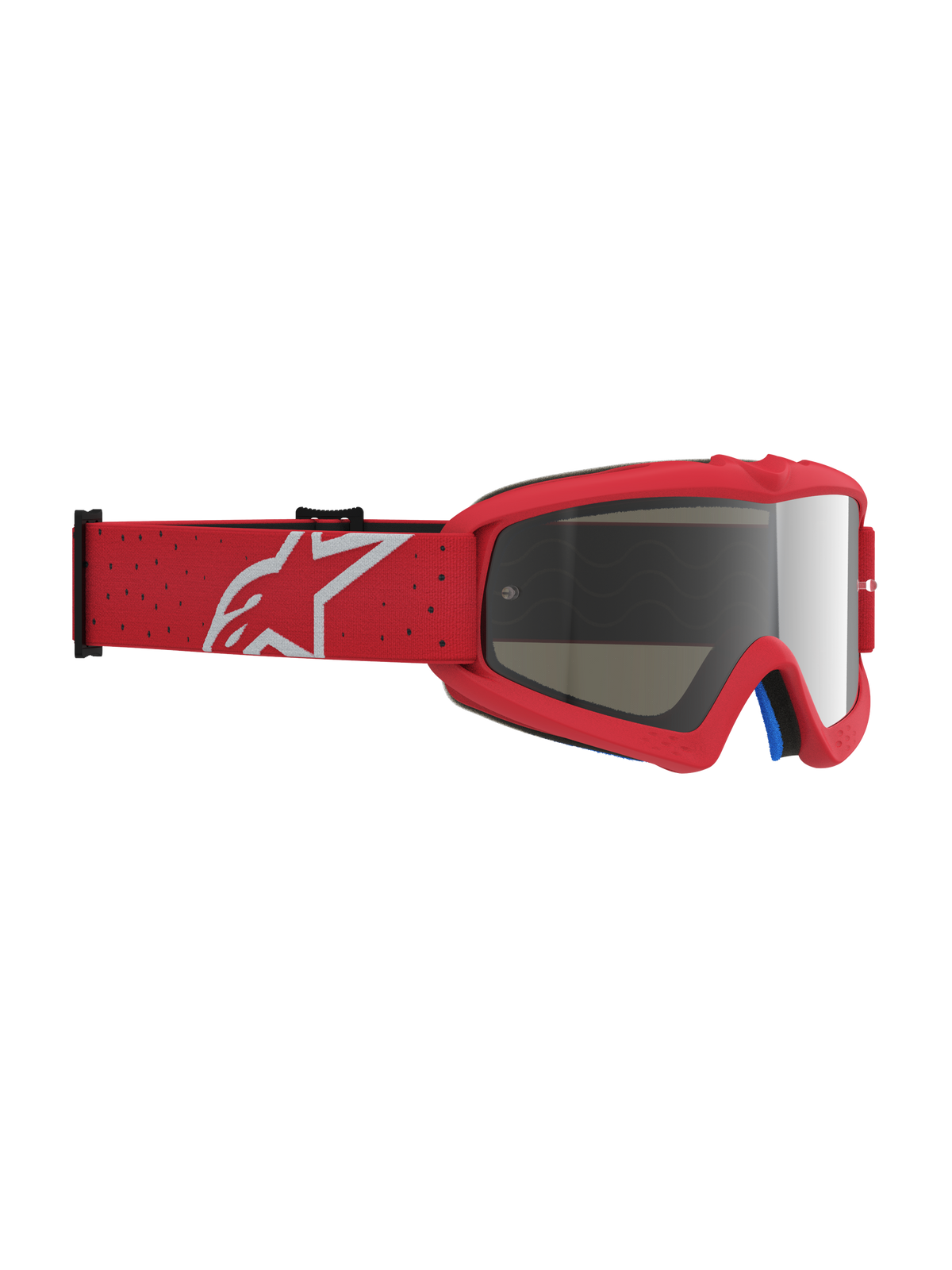 Alpinestars Vision Youth Vesta Goggles, Red and White youth motocross racing eyewear featuring a Silver Mirror lens.