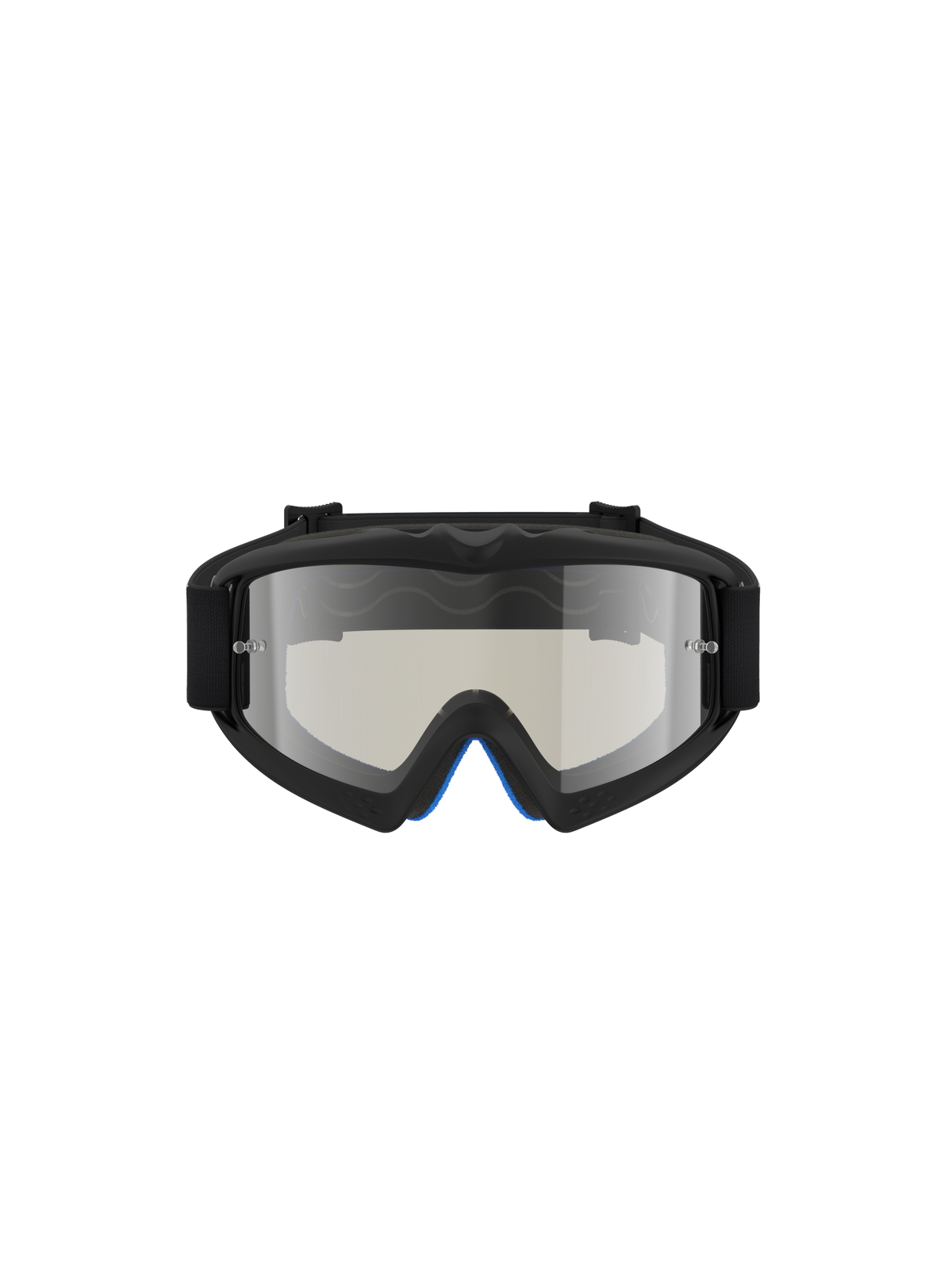 Masque Alpinestars Vision Atrox Junior, monture noire et lentille miroir argentée pour le motocross.