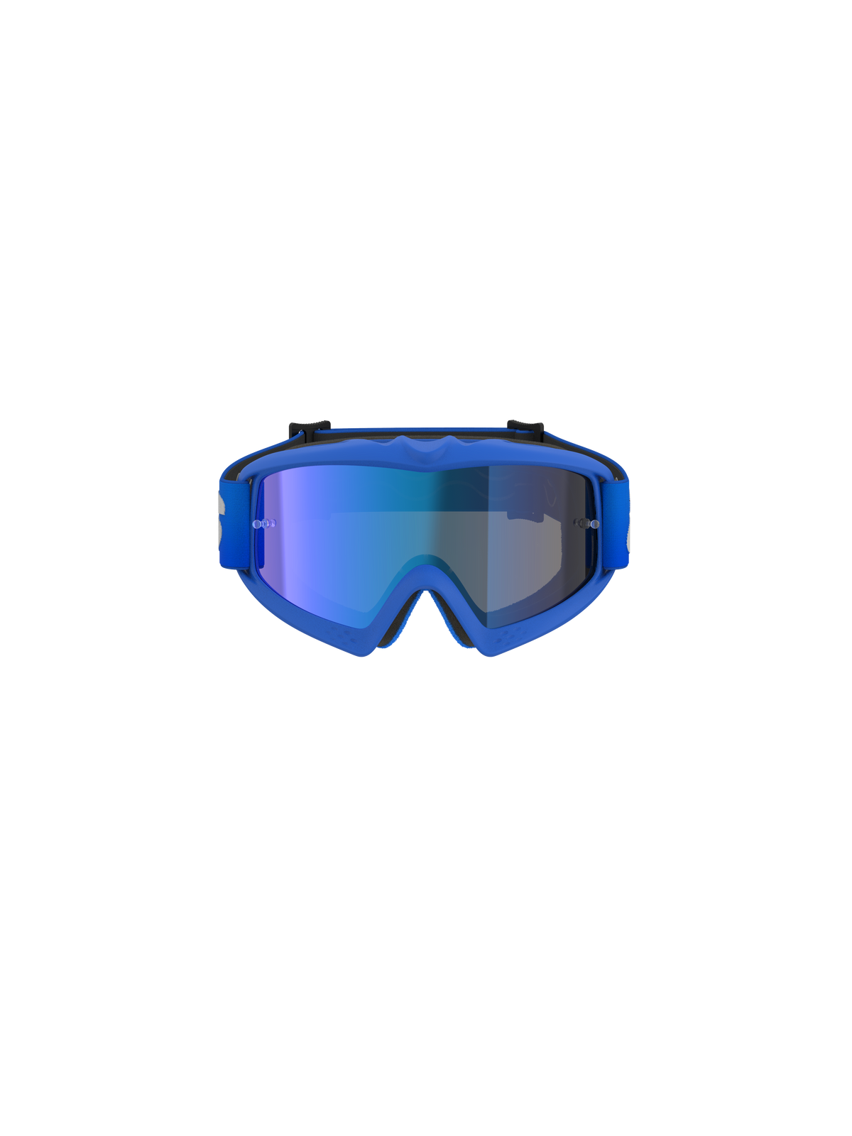 Alpinestars Vision Junior Blaze, lunettes de motocross, bleu miroir bleu, dotées d'une lentille miroir bleue et d'une monture bleue flexible, lunettes haute performance pour jeunes pilotes tout-terrain