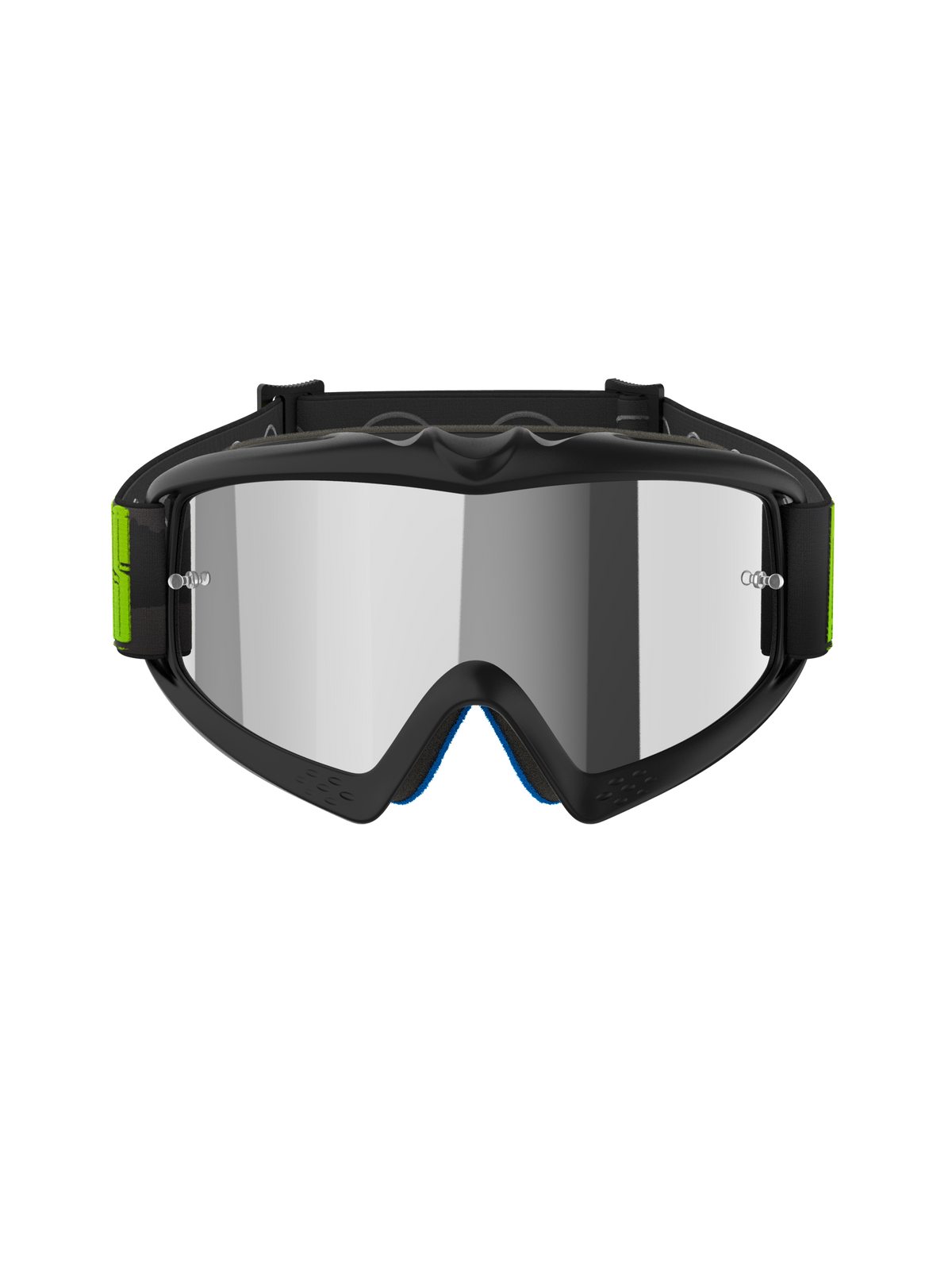 Alpinestars Vision Youth Hollow Goggles, masque de motocross, anthracite et jaune fluo, écran argenté miroir, avec monture flexible, plots pour tear-off et sangle réglable aux accents néon, design spécifique pour enfant pour la course tout-terrain