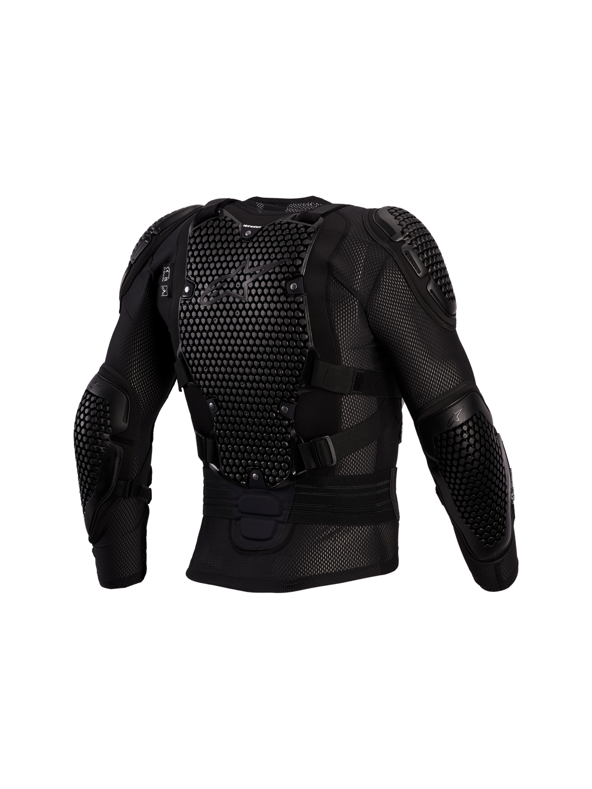 Veste de protection Bionic Action V3 Alpinestars, armure motocross noire, protection dorsale A-Morph et mesh respirant.