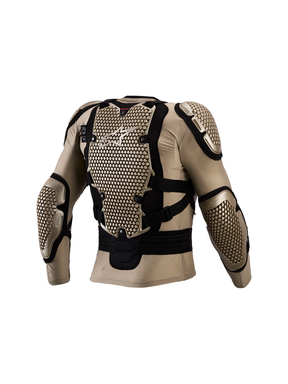 Veste de protection Alpinestars Bionic Action V3 pour motocross, aluminium et noir, avec protection dorsale certifiée CE.