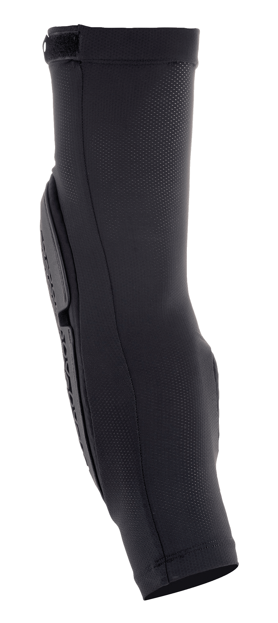 Coudière Alpinestars Bionic Flex, protection de motocross, noir, vue de profil, manchon en maille extensible respirante, plaque de protection au profil ergonomique, conception à enfiler pour une protection contre les chocs