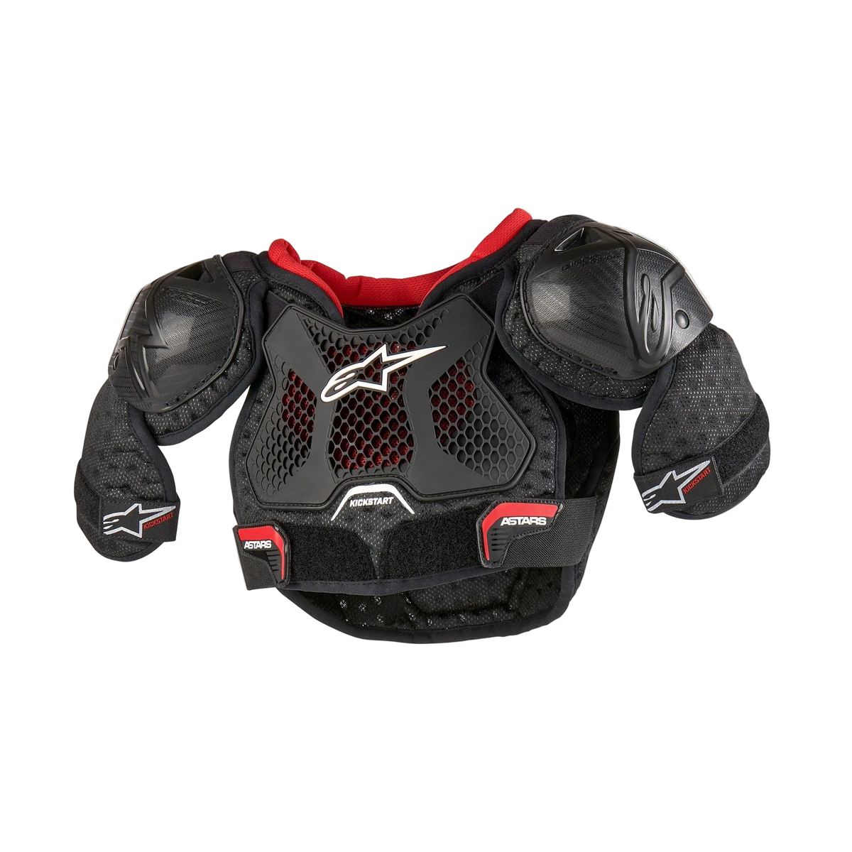 Alpinestars protection de poitrine Bionic Action Kickstart Junior, protection de motocross ventilée noire et rouge en TPR