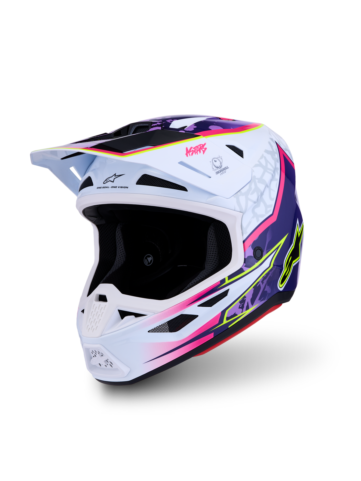 Alpinestars S-M7 Blaster ECE06, casque de motocross violet et rose, certifié ECE 22.06, coque composite aérodynamique