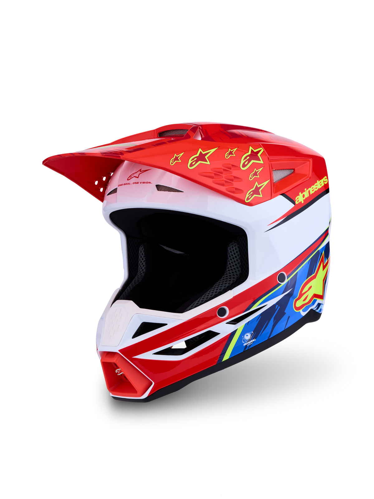 Alpinestars SM3 Falcon Helmet ECE06, Motocross Helmet for Off-road Racing, Red and White, ECE 2206 Certified.