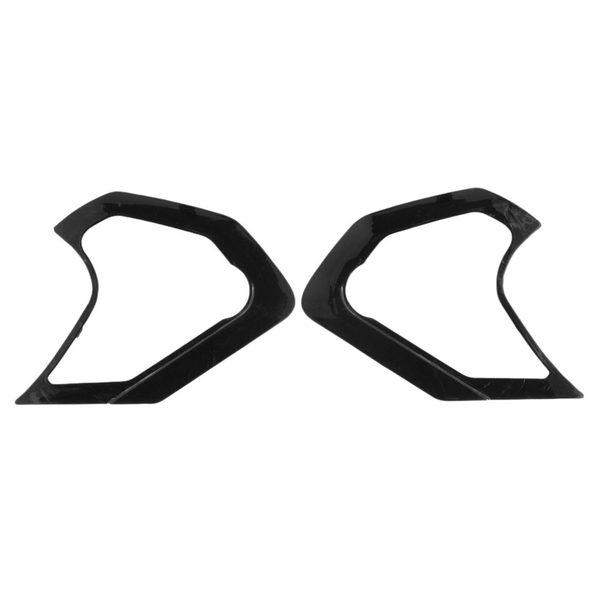 Alpinestars Supertech R10 Shield Mechanism Cover, Black Glossy, pair of plastic replacement components for visor mechanism, geometric shape with cutouts, official replacement part for S-R10 helmets
