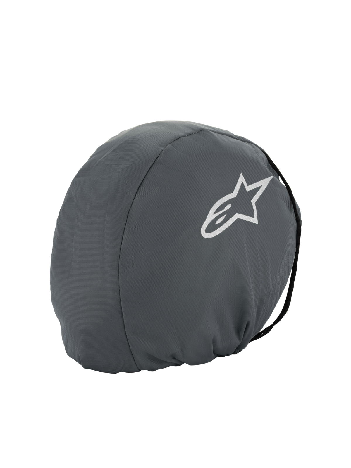 Alpinestars Supertech R10 Soft Bag, sac de rangement pour casque, gris foncé, logo étoile Astars blanc, housse de protection textile légère pour le transport de casque de moto