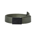 Alpinestars Ageless Web Belt, vert militaire et noir, dotée d'une sangle en polypropylène tissé et d'une boucle à pince métallique noire avec logo étoile embossé, accessoire sportswear décontracté