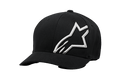 Alpinestars Corp Shift 2 à visière courbée, casquette de baseball noire, grand logo blanc brodé sur le devant gauche, visière courbée, couvre-chef sportswear Flexfit
