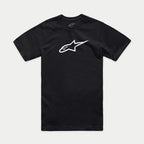 T-shirt Alpinestars Ageless 2.0 CSF, t-shirt à manches courtes, noir avec logo Ageless blanc, vêtement de sport décontracté inspiré du sport automobile