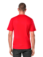Alpinestars Ageless 2.0 CSF Tee, t-shirt à manches courtes, vue de dos, rouge, sportswear décontracté inspiré du sport automobile