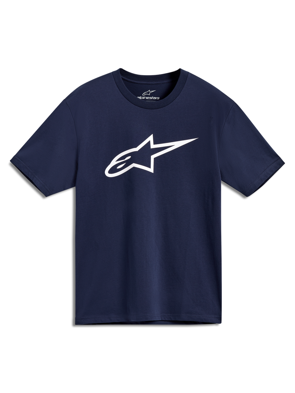 Alpinestars Ageless 2.0 CSF Tee, t-shirt à manches courtes bleu marine avec grand logo Astars blanc, style sportswear