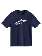 Alpinestars Ageless 2.0 CSF Tee, t-shirt à manches courtes bleu marine avec grand logo Astars blanc, style sportswear