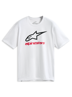 Alpinestars Always 2.0 CSF Tee, t-shirt à manches courtes, blanc, logo Astars aux contours noirs et graphisme Alpinestars rouge, sportswear décontracté inspiré du sport automobile