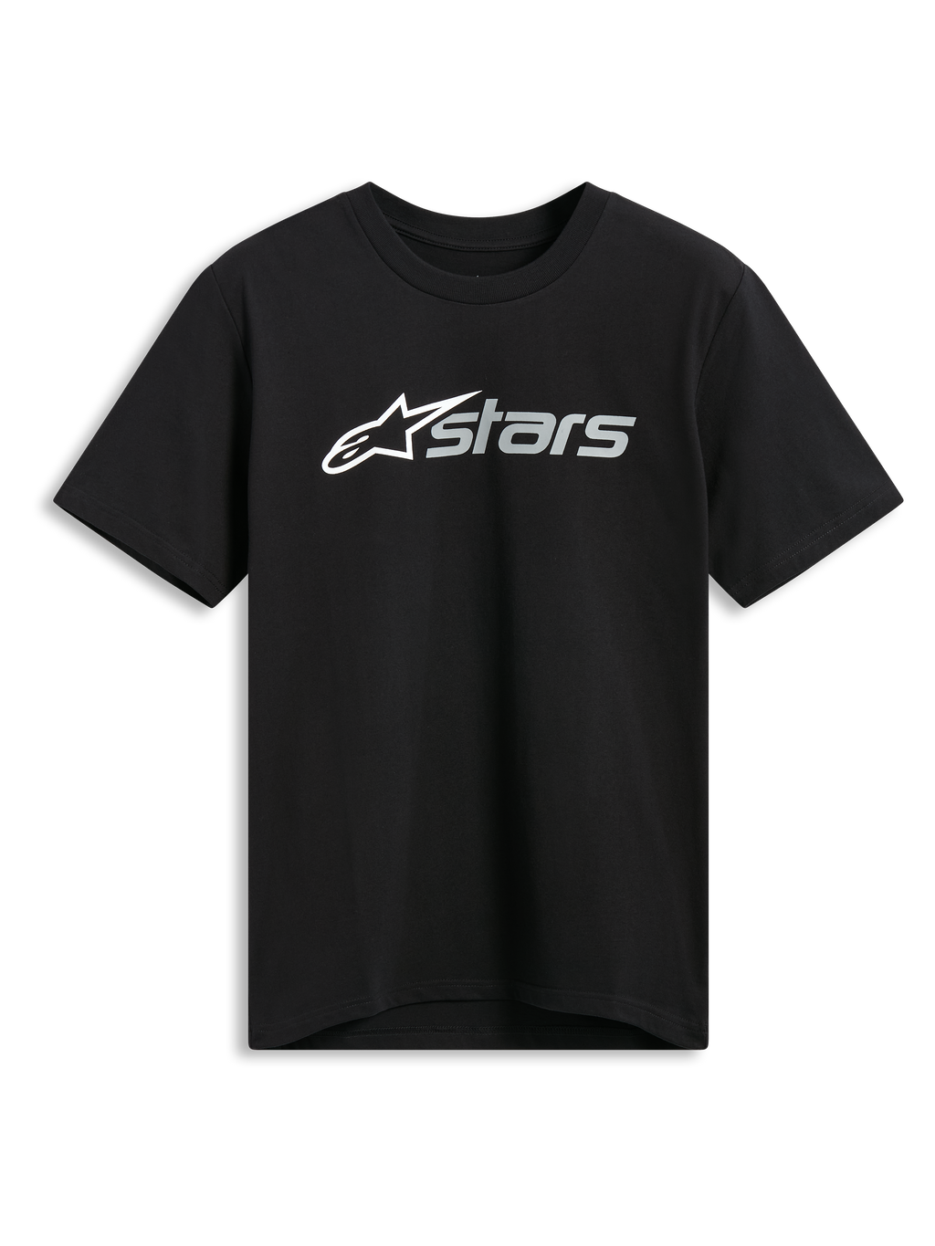 Alpinestars Blaze 2.0 CSF Tee, t-shirt à manches courtes, noir, graphique du logo blanc et gris à l'avant, vêtement de sport automobile décontracté