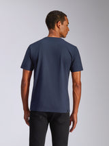 Alpinestars Ride 4.0 CSF Tee, t-shirt à manches courtes, bleu marine, vue de dos sur un mannequin, streetwear décontracté sport automobile