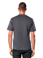 Alpinestars Galun CSF Tee, Short Sleeve T-Shirt, Charcoal, plain back view, worn with black jeans, casual motorsport streetwear